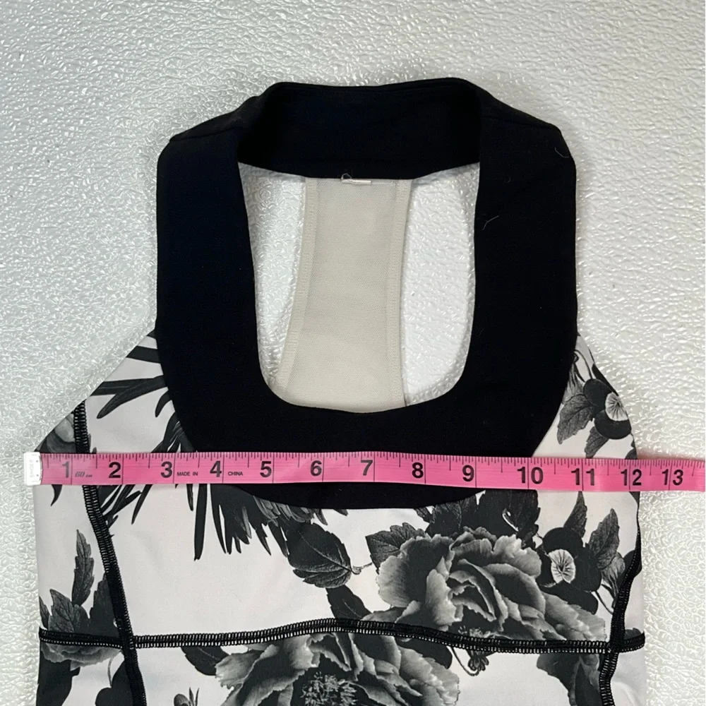 Lululemon Push Ur Limits Tank‎ Brisk Bloom Black White / Black W1E69S Size 4